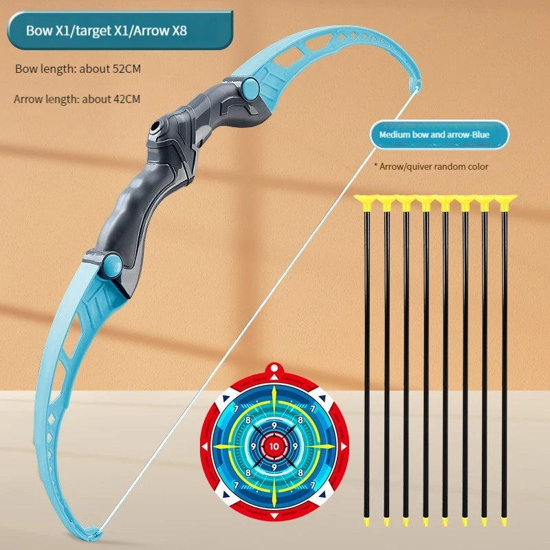 Bow and Arrow Toy Set 52Cm Archery Practice Recurve Outdoor Sorts Shooting Toy with Target Kids/Adults Gift