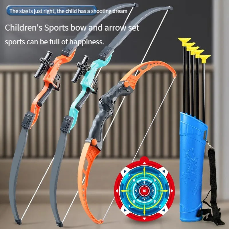 Bow and Arrow Toy Set 52Cm Archery Practice Recurve Outdoor Sorts Shooting Toy with Target Kids/Adults Gift