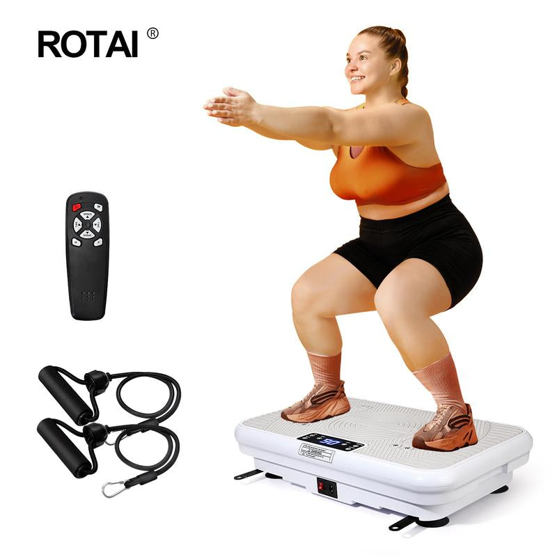Fallfreshness Vibration Plate Gym 300 Lbs Lymphatic Drainage Machine Full Body Workout with 2 Resistance Bands for Home Fitness and Recovery