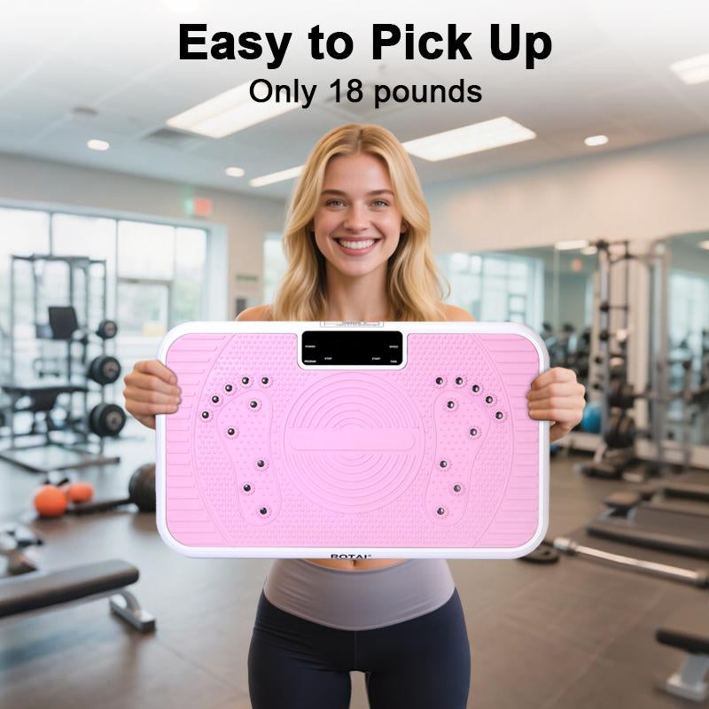 Fallfreshness Vibration Plate Gym 300 Lbs Lymphatic Drainage Machine Full Body Workout with 2 Resistance Bands for Home Fitness and Recovery