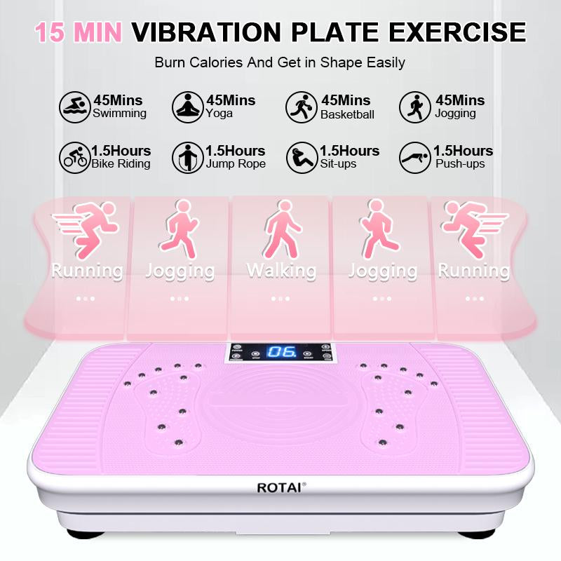Fallfreshness Vibration Plate Gym 300 Lbs Lymphatic Drainage Machine Full Body Workout with 2 Resistance Bands for Home Fitness and Recovery