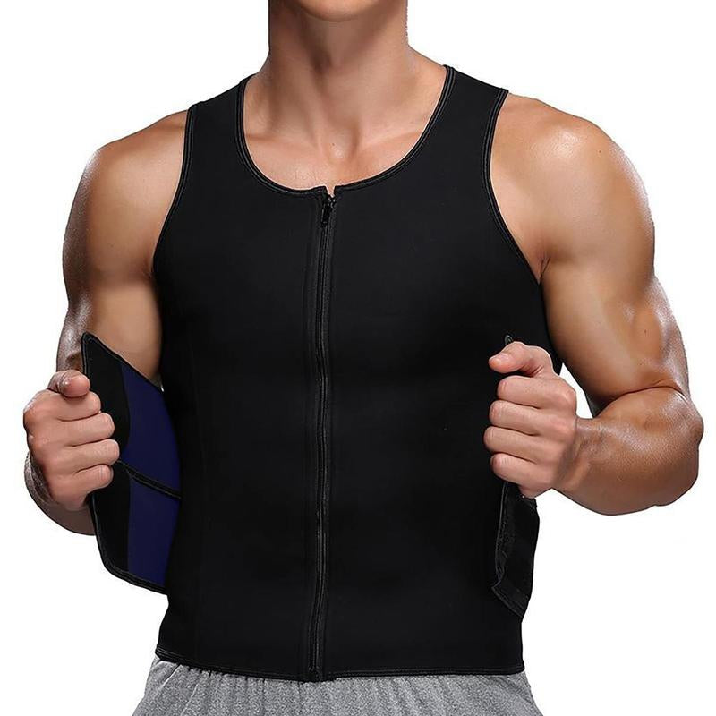 Men'S Sweat Vest Waist Trainer Double Belt Body Shaper for Gym Workout Running Outfits Compression Shirt Muscle Athletic Undershirt