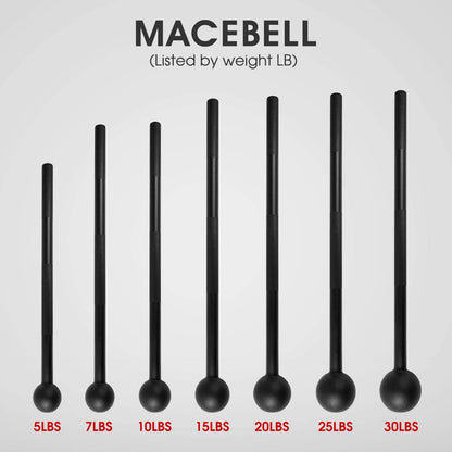 Steel Mace Bell for Comprehensive Strength Training - Enhances Full Body, Muscle, Shoulder, Grip, and Forearm Workouts for Rehabilitation and Stretching, Available in 5, 7, 10, 15, 20, 25, and 30 lbs for Both Women and Men
