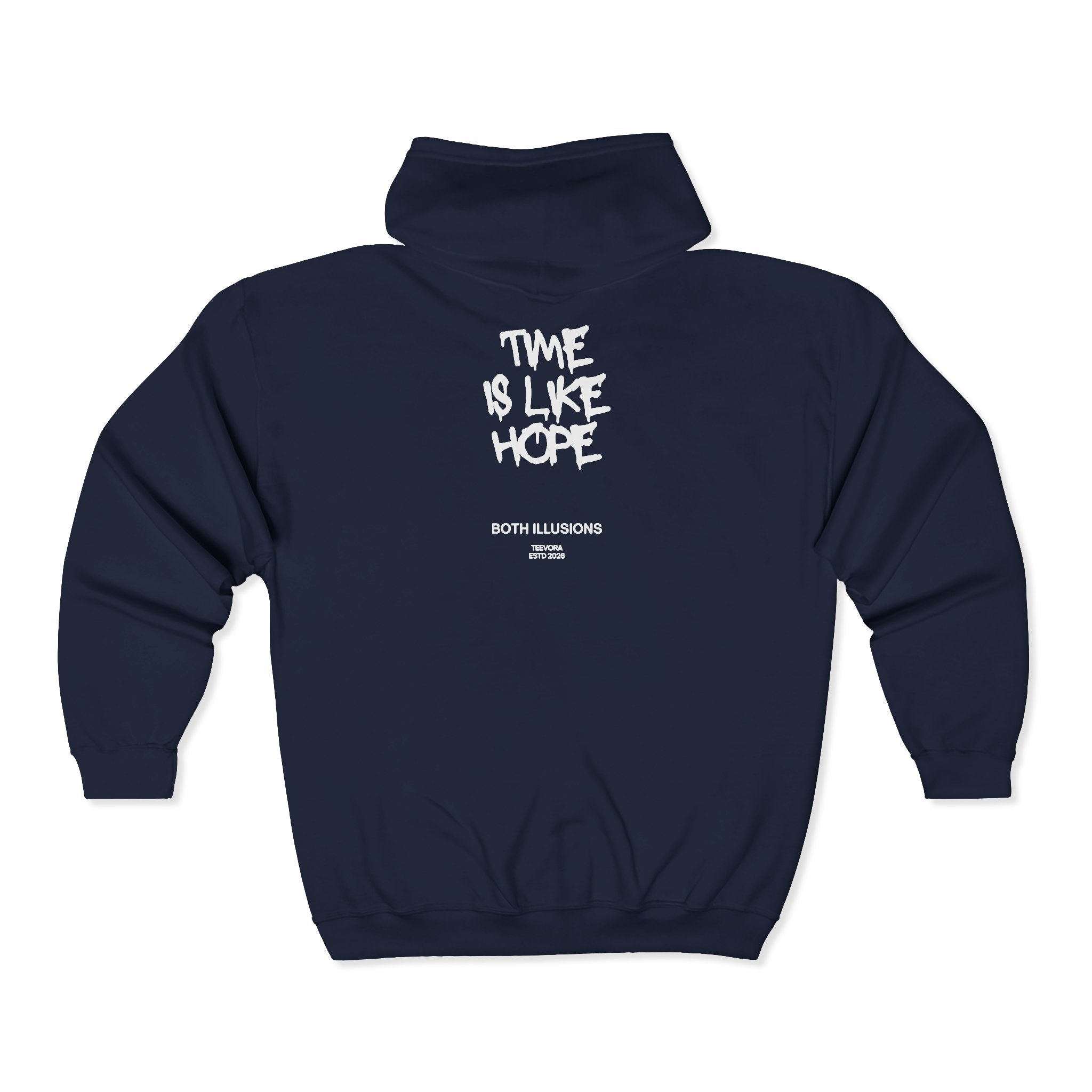 'Time Is Like Hope' Back Graphic Zip-Up Sweatshirt