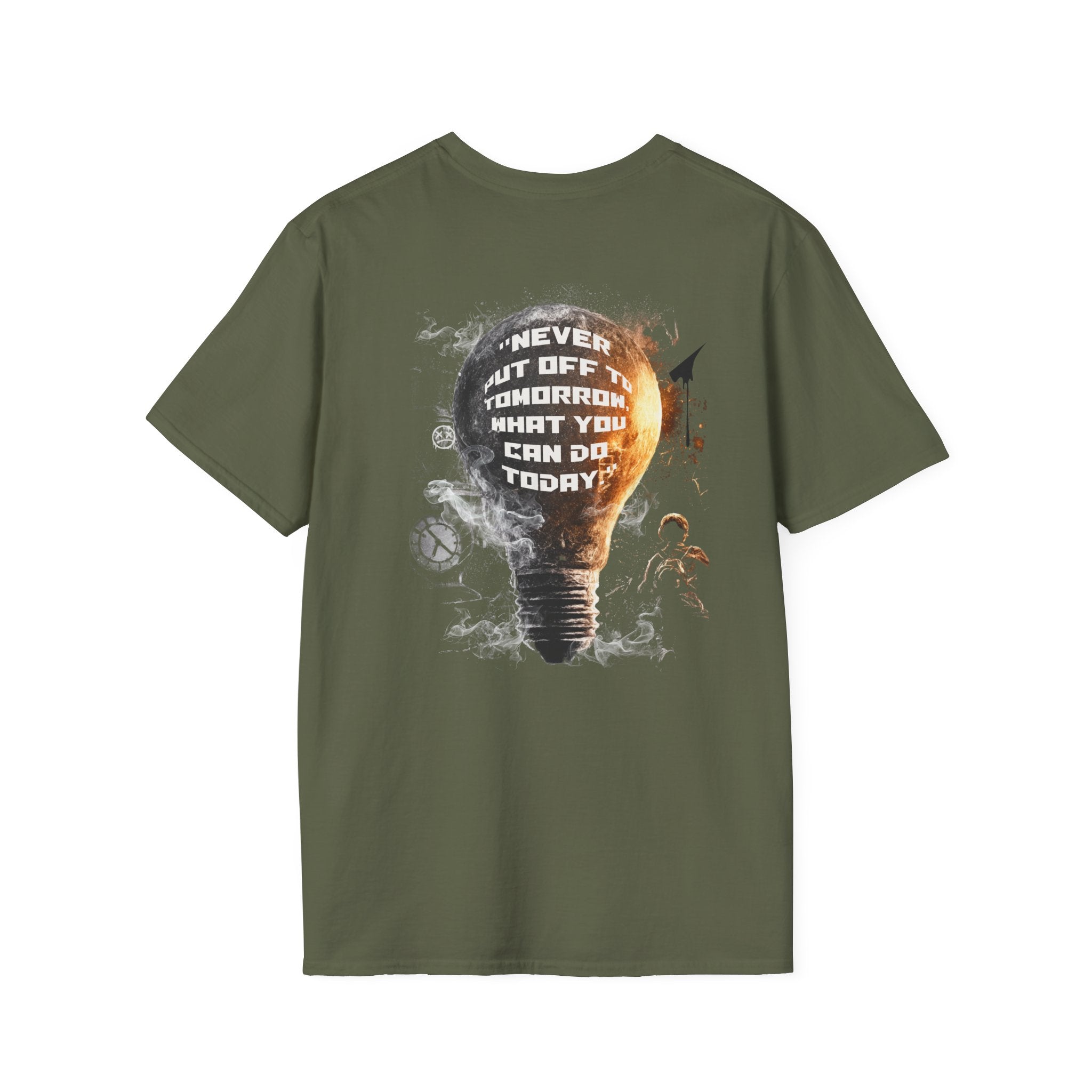 Lightbulb T-Shirt Design — “Never Put Off Tomorrow What You Can Do Today”