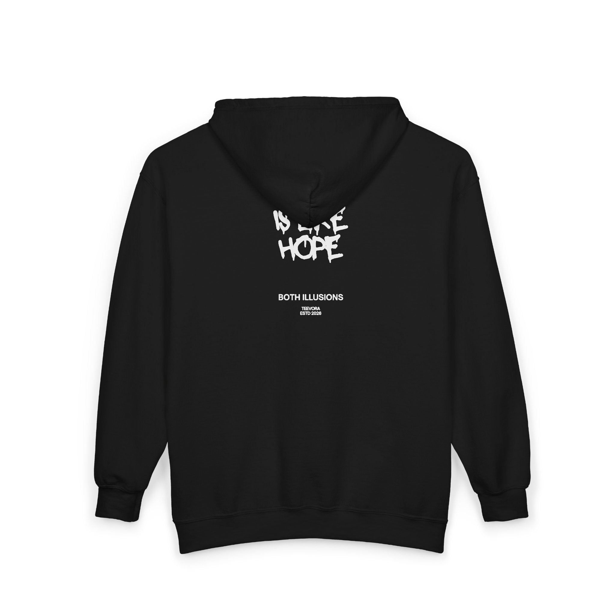 'Time Is Like Hope' Back Graphic Zip-Up Sweatshirt