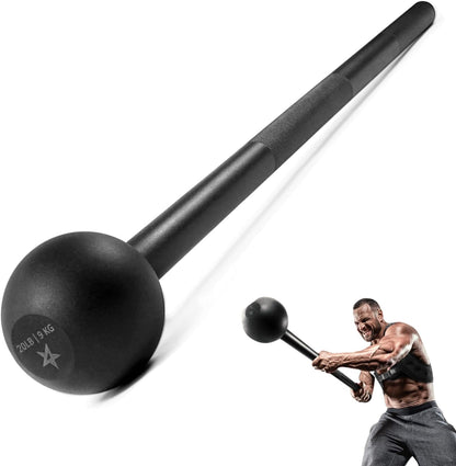 Steel Mace Bell for Comprehensive Strength Training - Enhances Full Body, Muscle, Shoulder, Grip, and Forearm Workouts for Rehabilitation and Stretching, Available in 5, 7, 10, 15, 20, 25, and 30 lbs for Both Women and Men