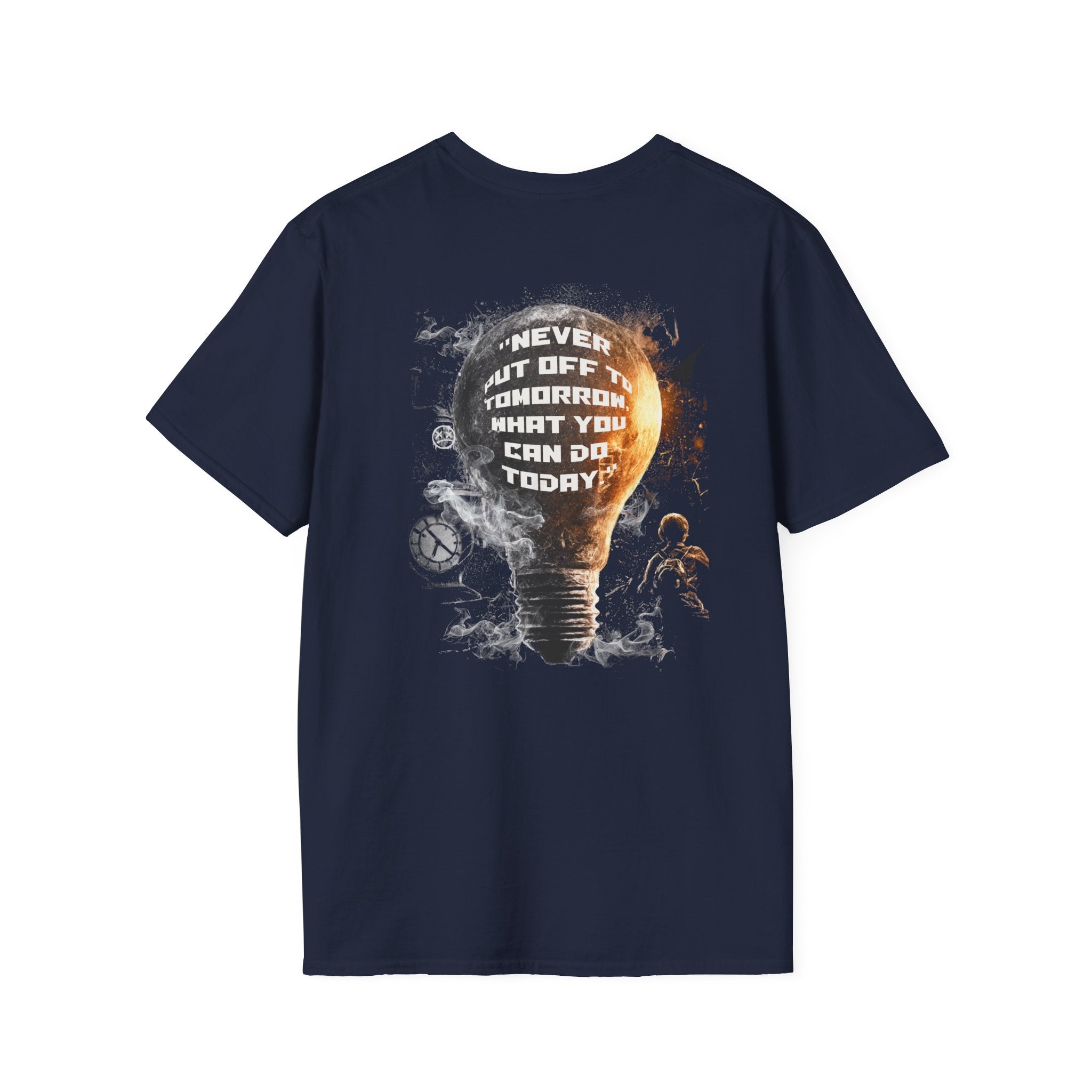 Lightbulb T-Shirt Design — “Never Put Off Tomorrow What You Can Do Today”