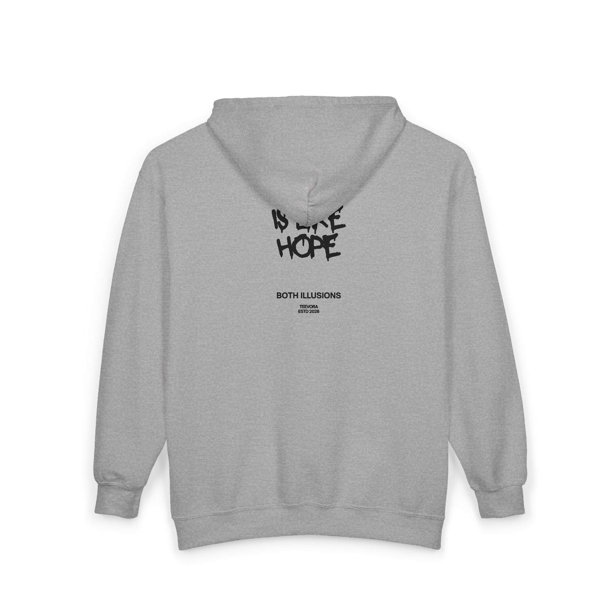 'Time Is Like Hope' Back Graphic Zip-Up Sweatshirt