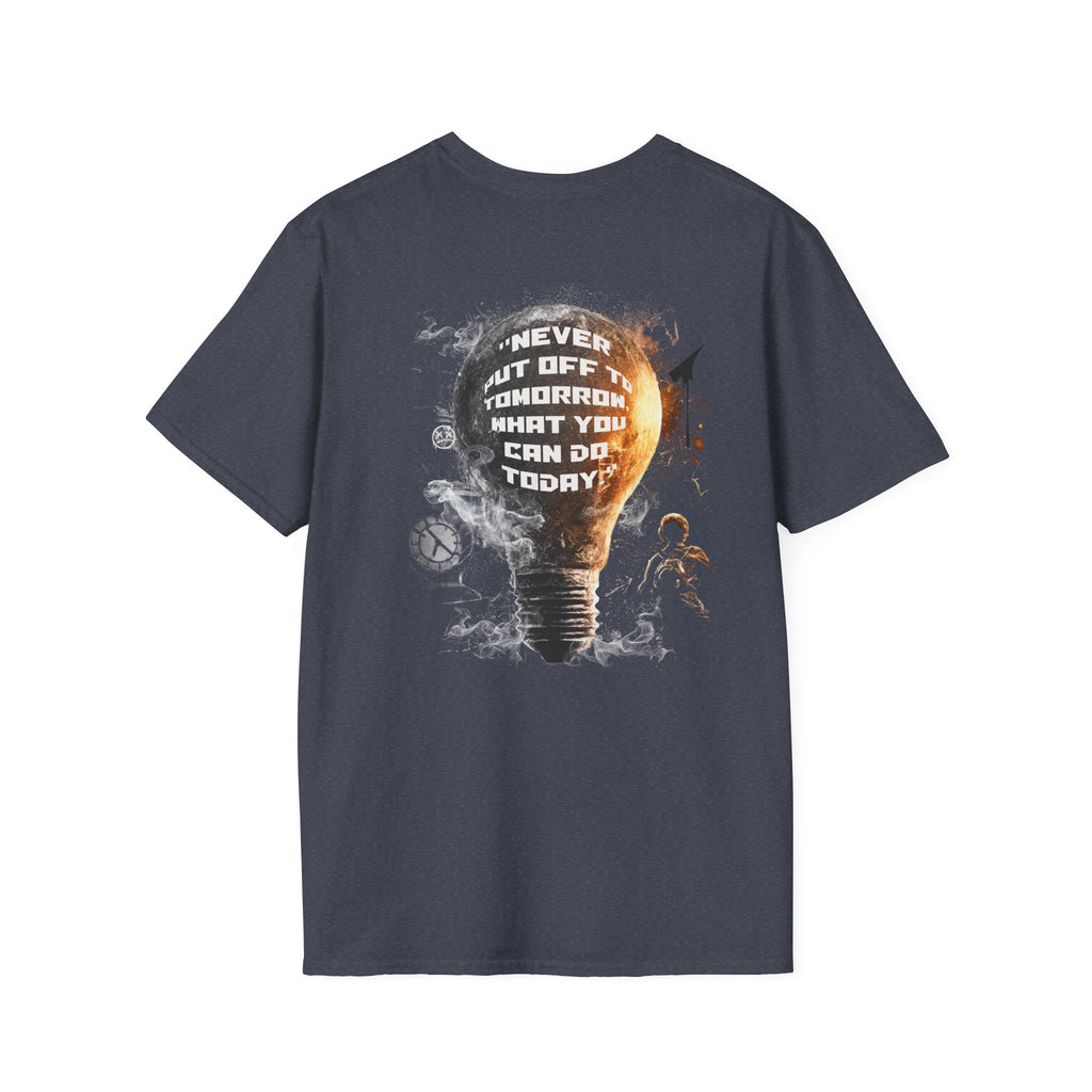 Lightbulb T-Shirt Design — “Never Put Off Tomorrow What You Can Do Today”