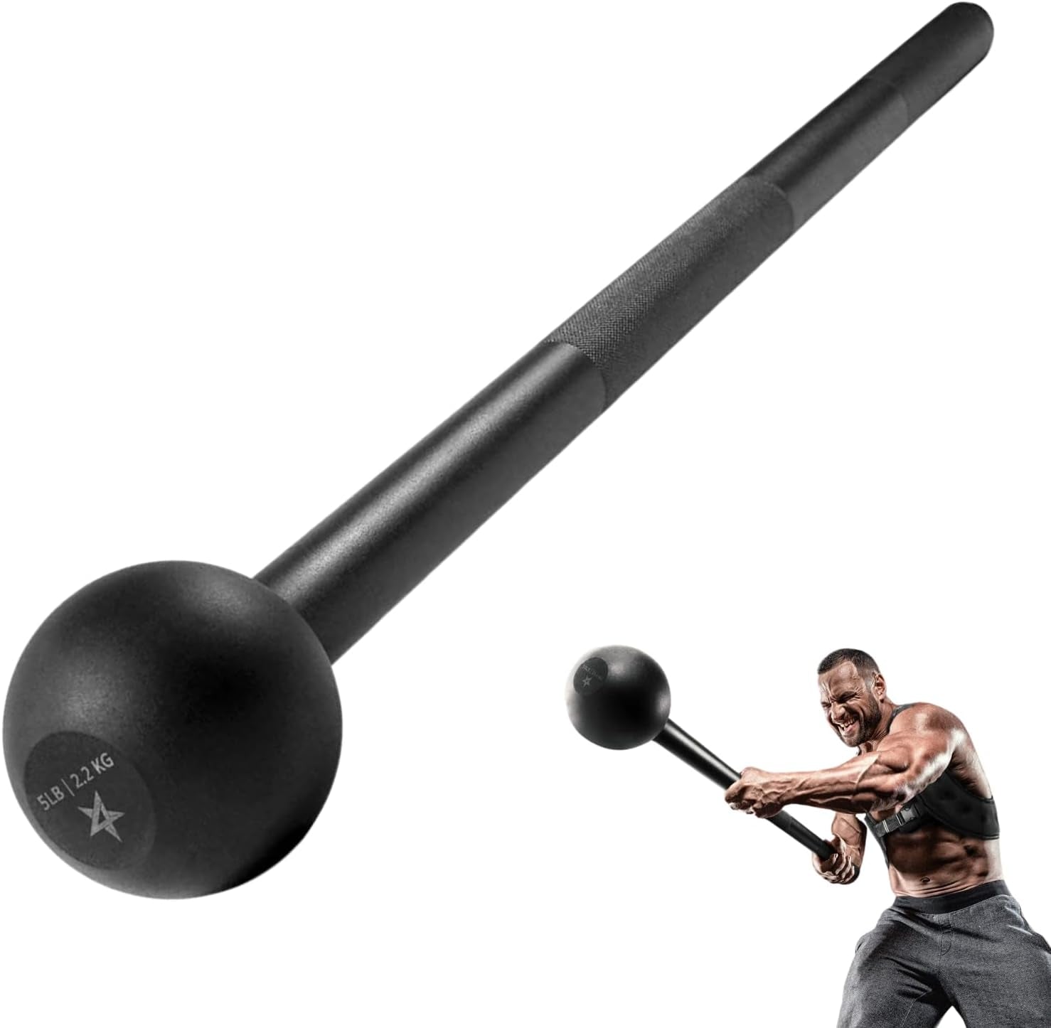 Steel Mace Bell for Comprehensive Strength Training - Enhances Full Body, Muscle, Shoulder, Grip, and Forearm Workouts for Rehabilitation and Stretching, Available in 5, 7, 10, 15, 20, 25, and 30 lbs for Both Women and Men