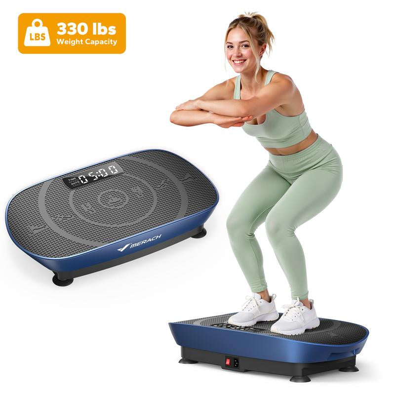 Merach Slim Vibration Plate Exercise Machine with Lymphatic Drainage - Compact Design for Whole Body Workout Fitness Equipment