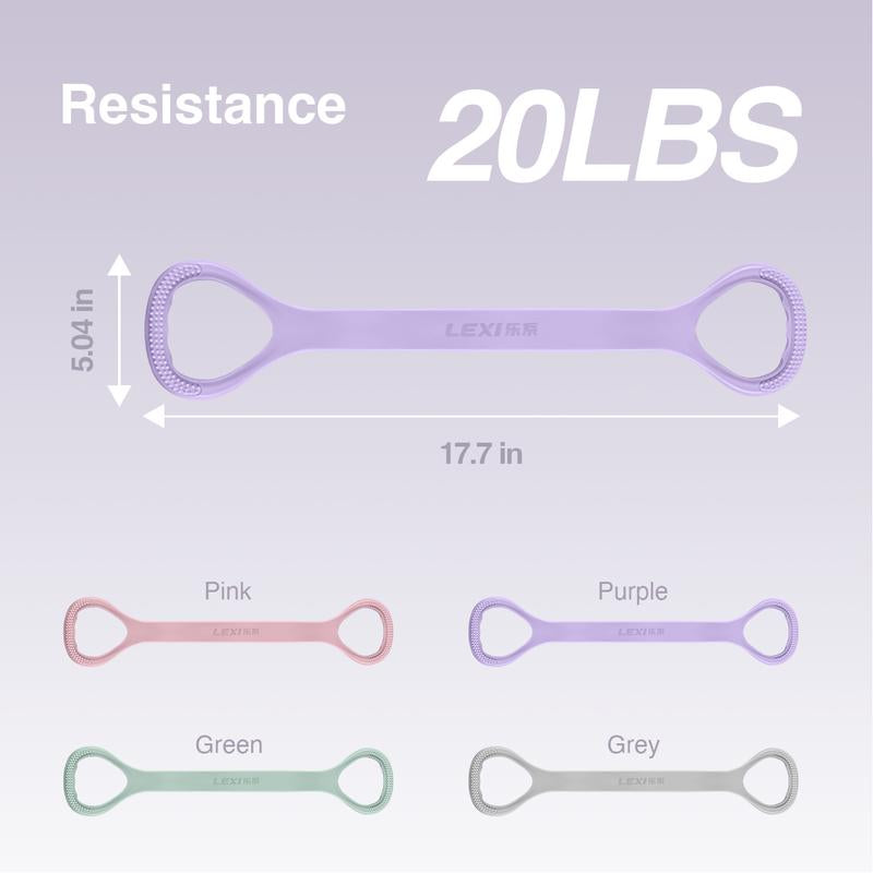 LEXI Figure 8 Resistance Bands for Women Men 8 Shaped Silicone Material Original Stretch Band for Arms Chest Expander Yoga Gym Fitness Home Workout Quick Effective Workouts Ergonomic Design Skin Friendly Portable Full Body Toning