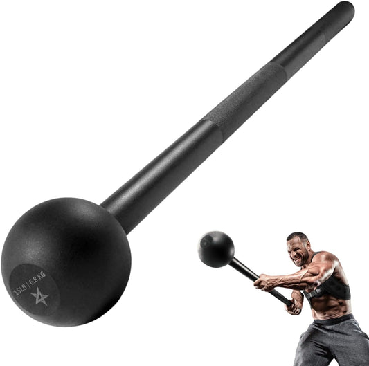 Steel Mace Bell for Comprehensive Strength Training - Enhances Full Body, Muscle, Shoulder, Grip, and Forearm Workouts for Rehabilitation and Stretching, Available in 5, 7, 10, 15, 20, 25, and 30 lbs for Both Women and Men