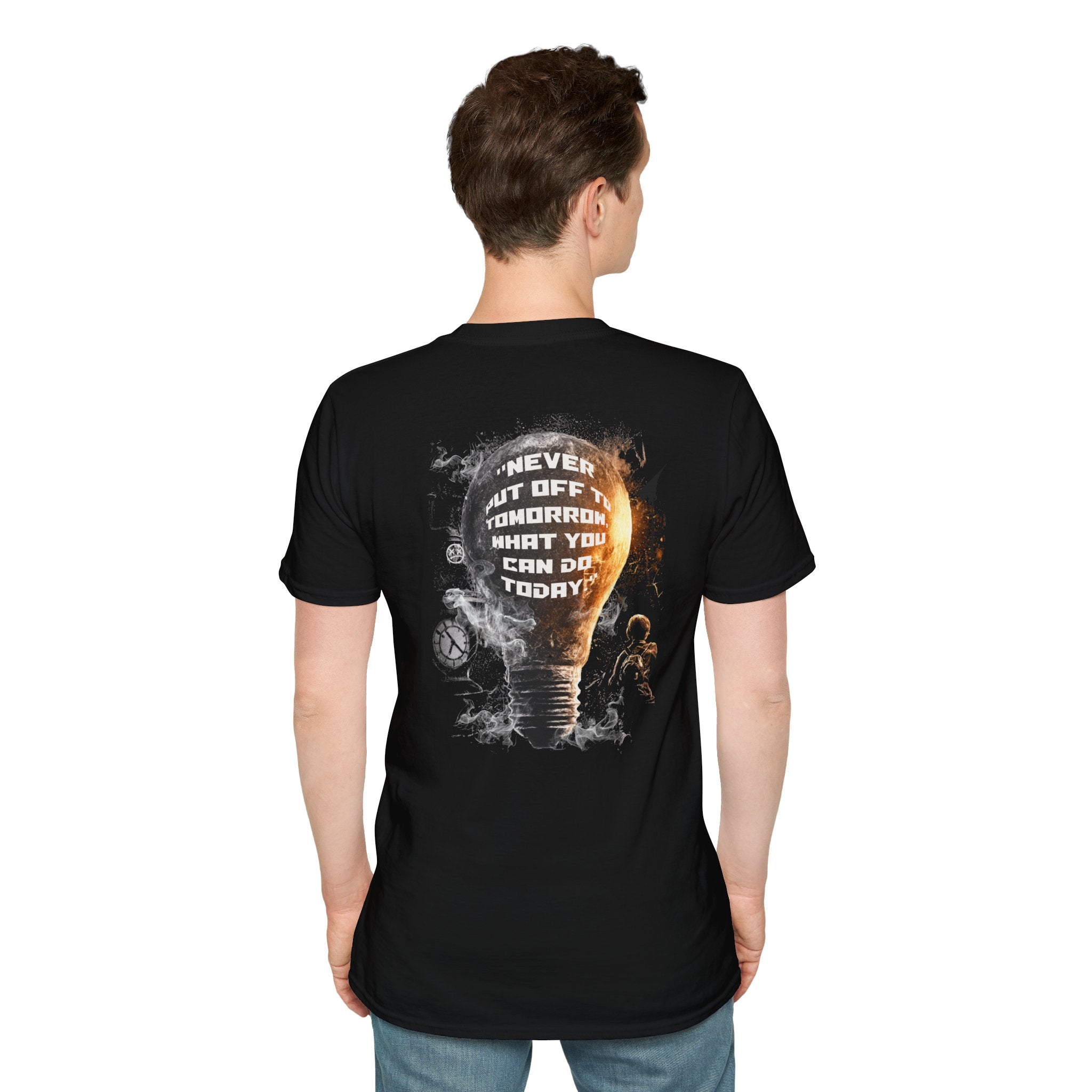 Lightbulb T-Shirt Design — “Never Put Off Tomorrow What You Can Do Today”