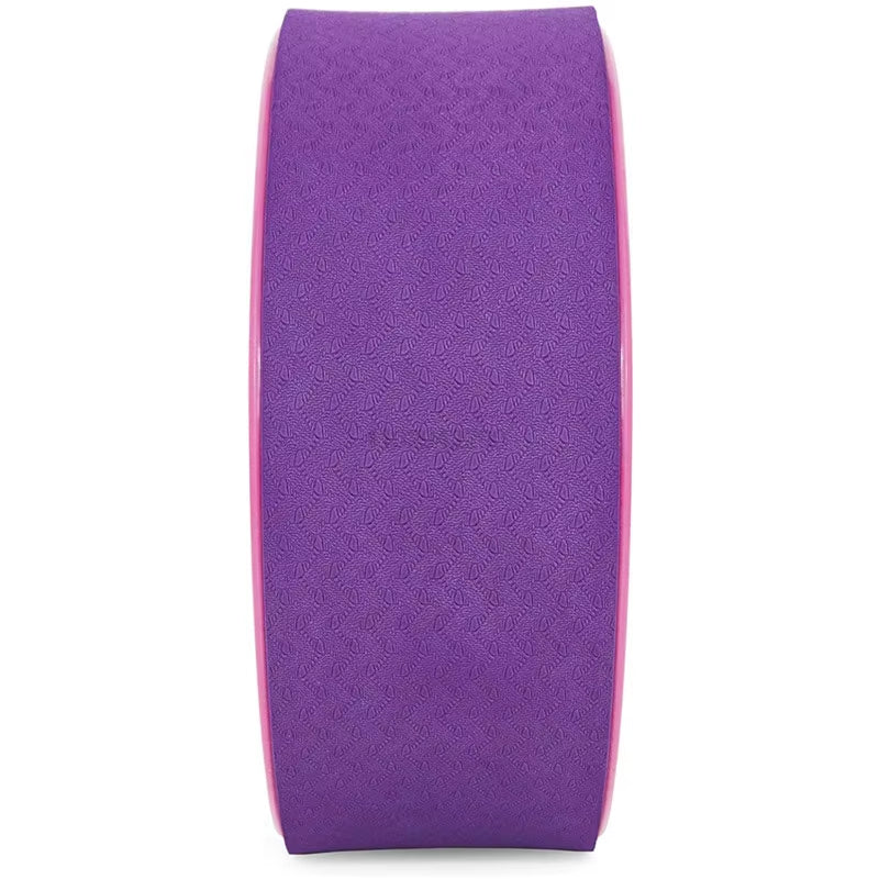 12" Yoga Wheel Back Roller Deep Tissue Massager Yoga Stretching Equipmen for Back Pain Relief Improving Yoga Poses Relaxation