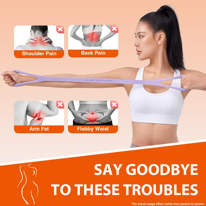 LEXI Figure 8 Resistance Bands for Women Men 8 Shaped Silicone Material Original Stretch Band for Arms Chest Expander Yoga Gym Fitness Home Workout Quick Effective Workouts Ergonomic Design Skin Friendly Portable Full Body Toning