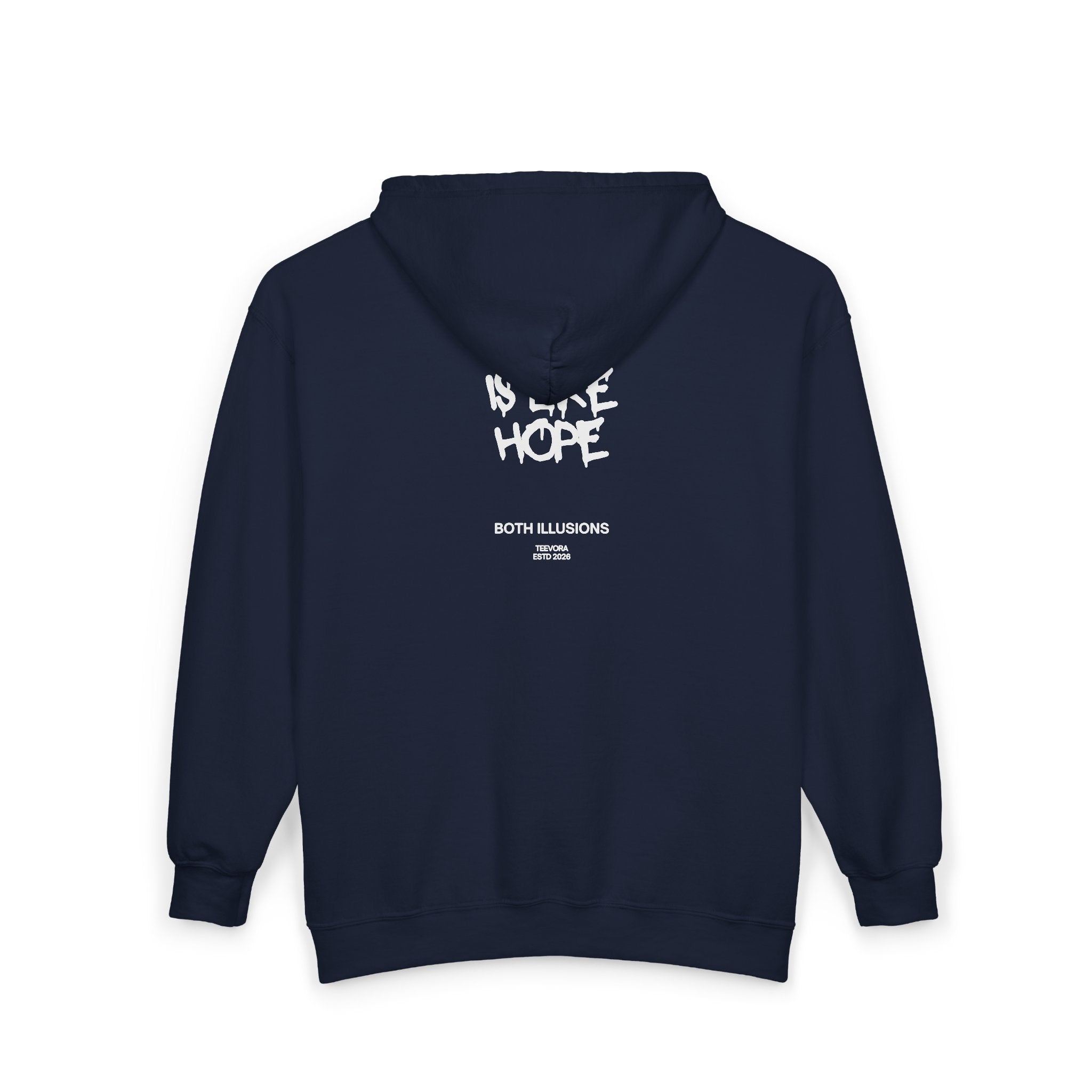 'Time Is Like Hope' Back Graphic Zip-Up Sweatshirt