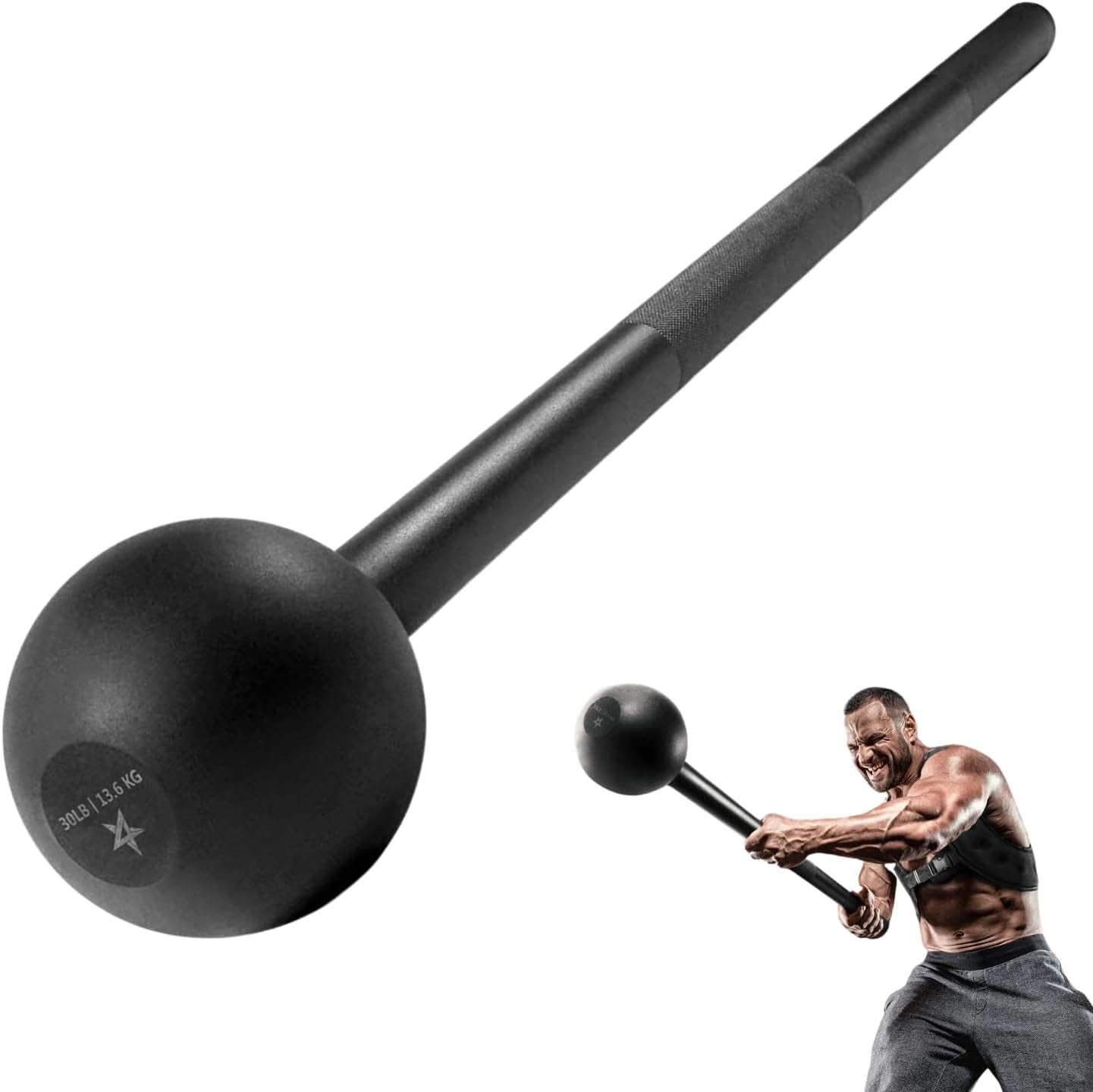 Steel Mace Bell for Comprehensive Strength Training - Enhances Full Body, Muscle, Shoulder, Grip, and Forearm Workouts for Rehabilitation and Stretching, Available in 5, 7, 10, 15, 20, 25, and 30 lbs for Both Women and Men