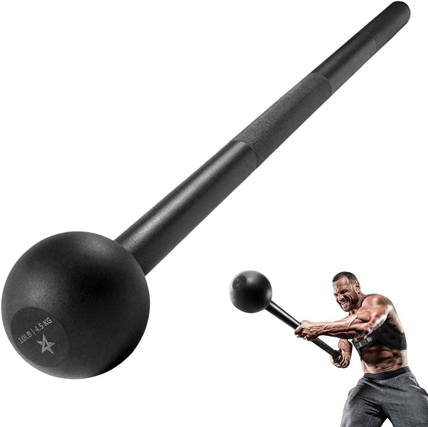 Steel Mace Bell for Comprehensive Strength Training - Enhances Full Body, Muscle, Shoulder, Grip, and Forearm Workouts for Rehabilitation and Stretching, Available in 5, 7, 10, 15, 20, 25, and 30 lbs for Both Women and Men