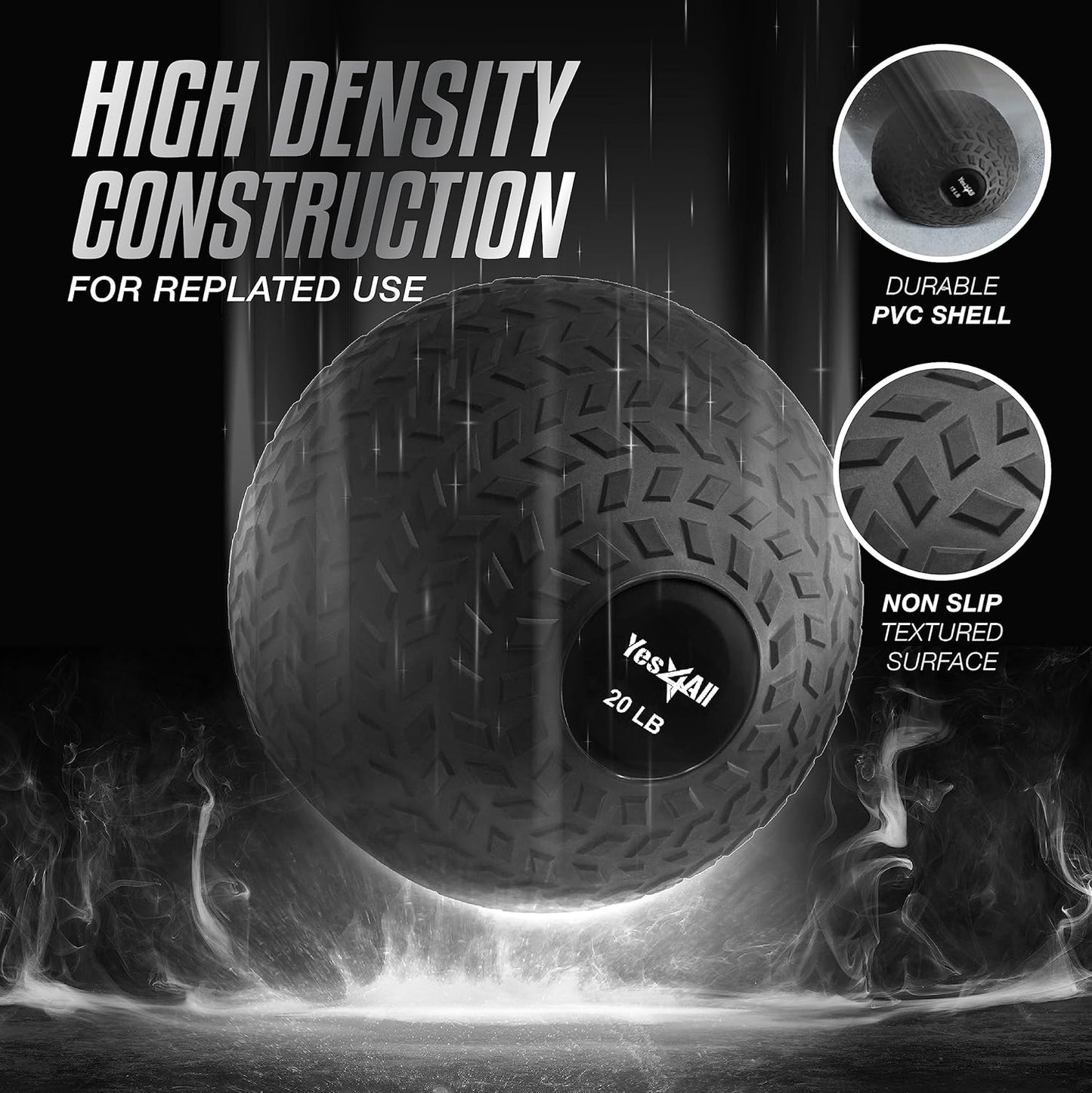 Slam Balls, 10-40Lb Weighted Ball Weight, Durable PVC Sand Filled Workout Dynamic Slam Ball for Core Strengthen