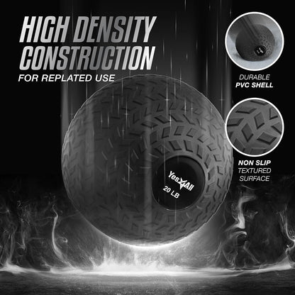 Slam Balls, 10-40Lb Weighted Ball Weight, Durable PVC Sand Filled Workout Dynamic Slam Ball for Core Strengthen