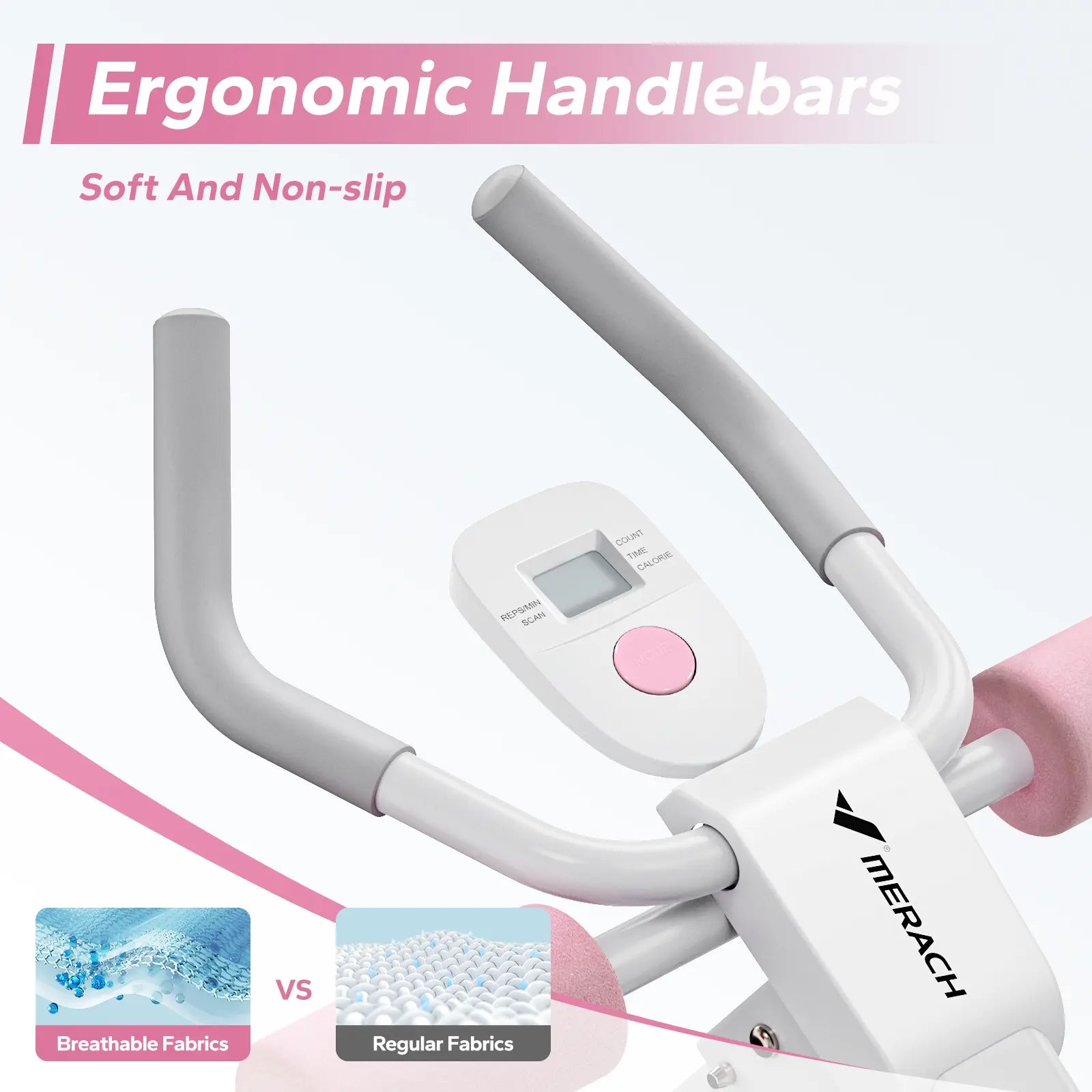 Merach Adjustable Ab Trainer Machine with LCD Monitor - Foldable Home Gym Equipment for Core, Abs, Arms, Legs, and Buttocks Shaping for Women