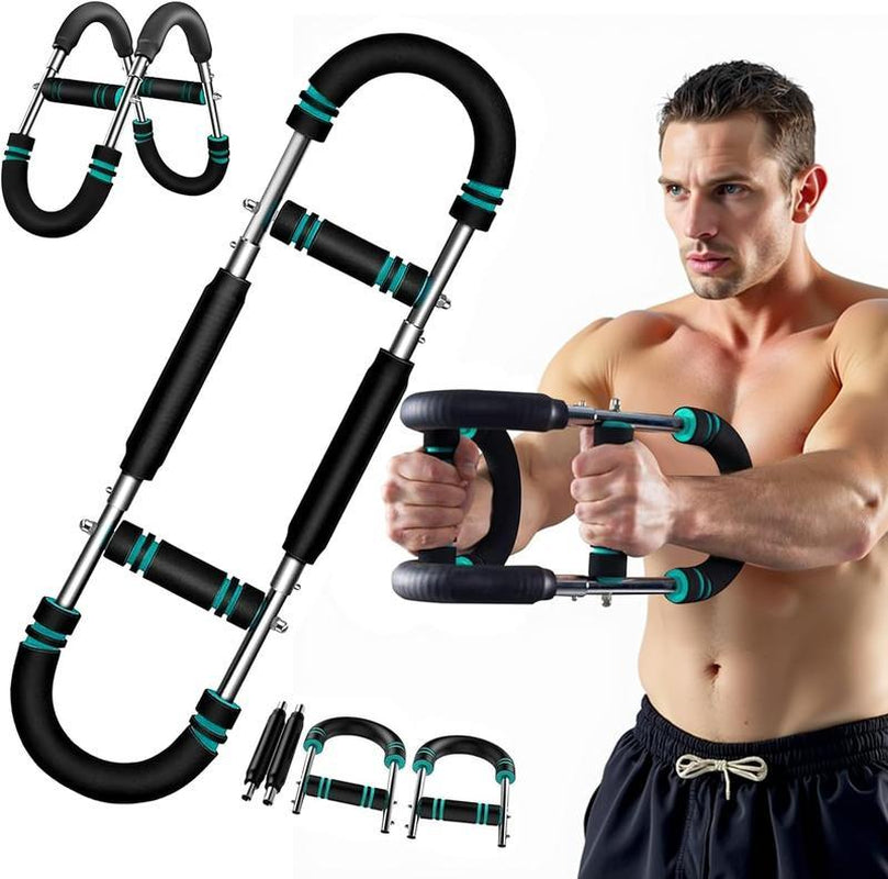 Arm Trainer, Adjustable Power Twister Bar, Chest Shoulder Arm Workout Equipment, Portable Detachable Upper Body Fitness Machine for Home & Gym Hand Grip Strengthener
