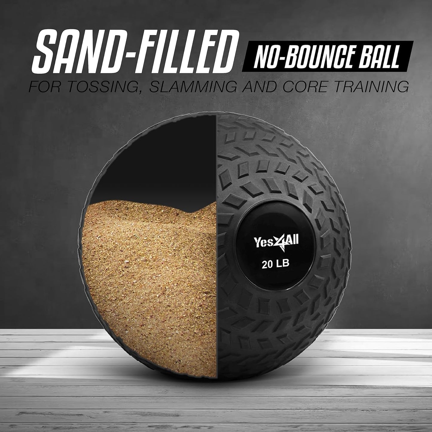 Slam Balls, 10-40Lb Weighted Ball Weight, Durable PVC Sand Filled Workout Dynamic Slam Ball for Core Strengthen