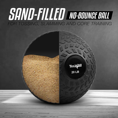 Slam Balls, 10-40Lb Weighted Ball Weight, Durable PVC Sand Filled Workout Dynamic Slam Ball for Core Strengthen
