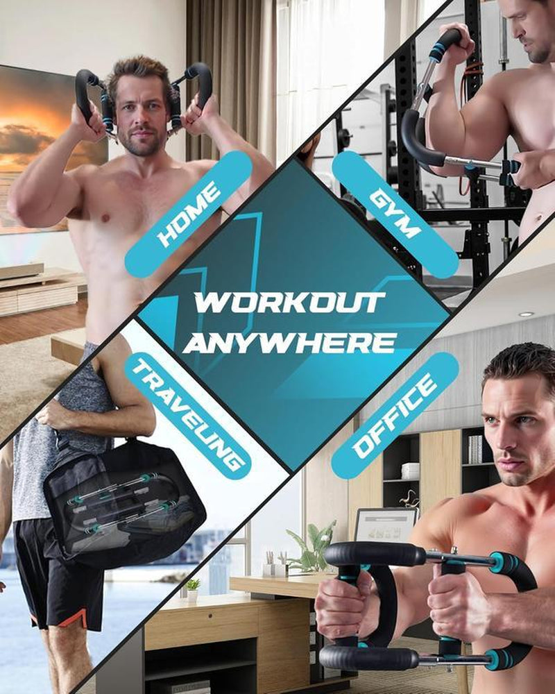 Arm Trainer, Adjustable Power Twister Bar, Chest Shoulder Arm Workout Equipment, Portable Detachable Upper Body Fitness Machine for Home & Gym Hand Grip Strengthener