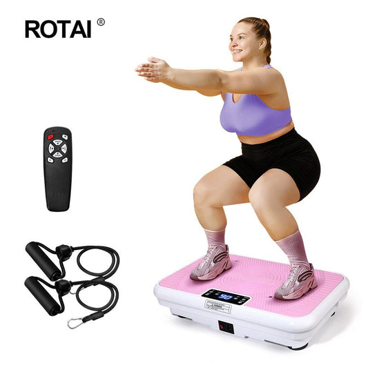 Fallfreshness Vibration Plate Gym 300 Lbs Lymphatic Drainage Machine Full Body Workout with 2 Resistance Bands for Home Fitness and Recovery